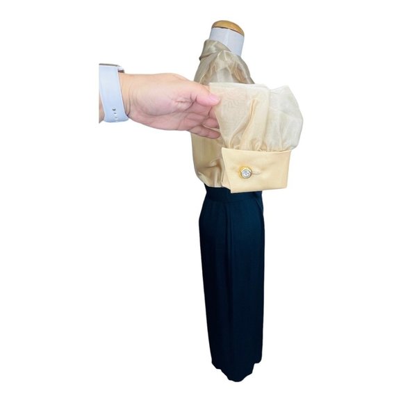 J.R. Nites by Caliendo Vintage  Evening Dress Gold & Black Size 7/8 - Picture 4 of 13